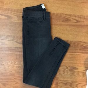 Front split frame jeans